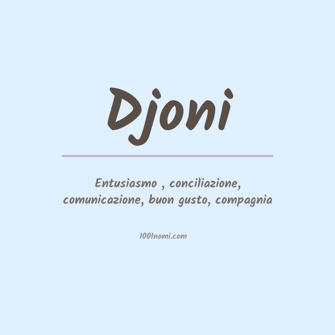 Significato del nome Djoni Significato del nome Djoni