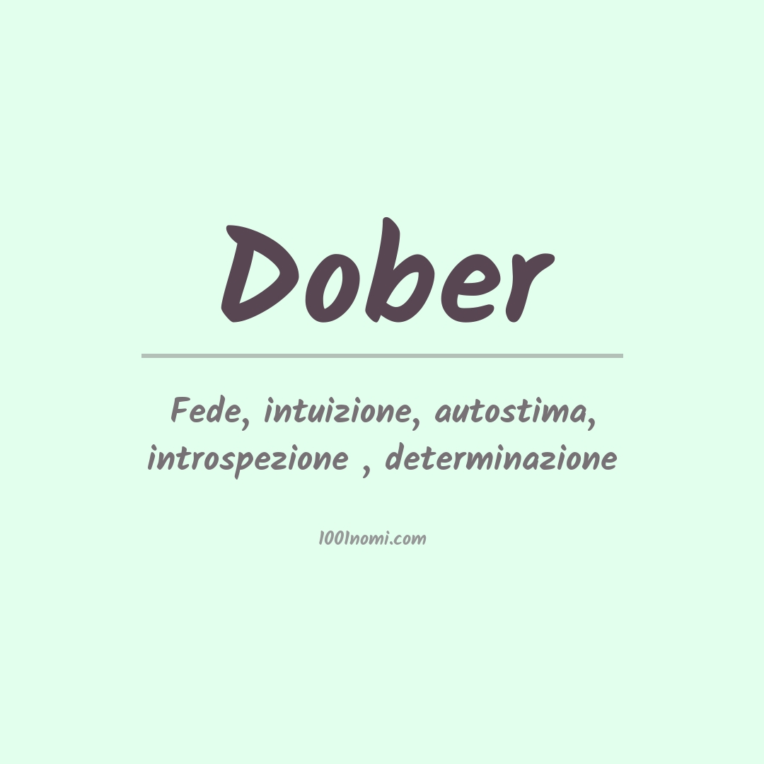 Significato del nome Dober