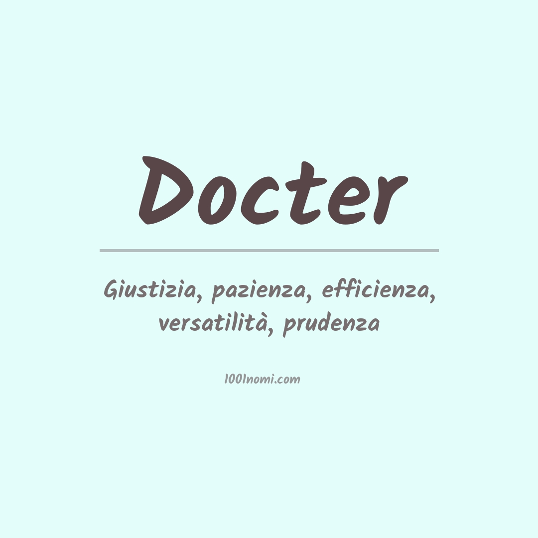 Significato del nome Docter