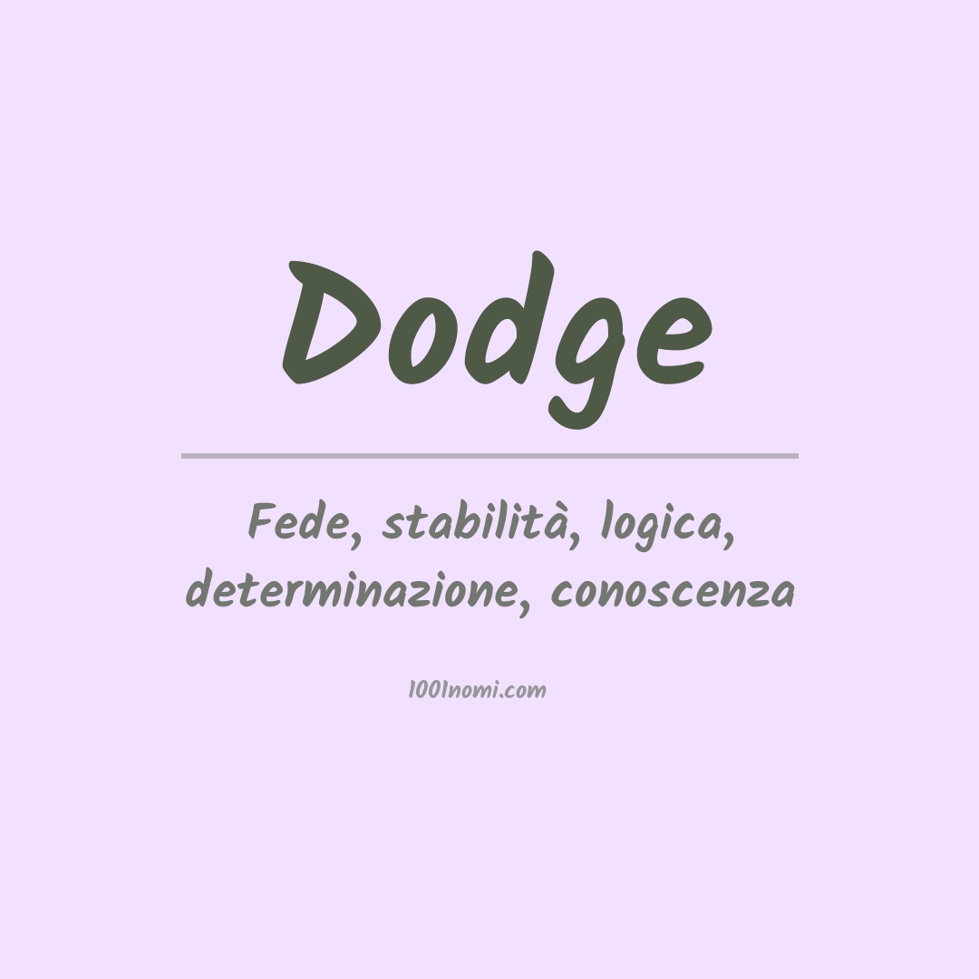 Significato del nome Dodge