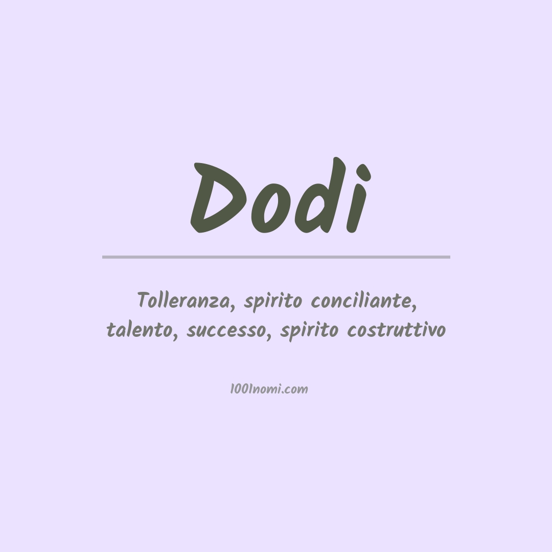 Significato del nome Dodi Significato del nome Dodi