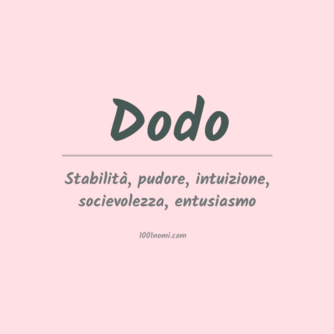 Significato del nome Dodo