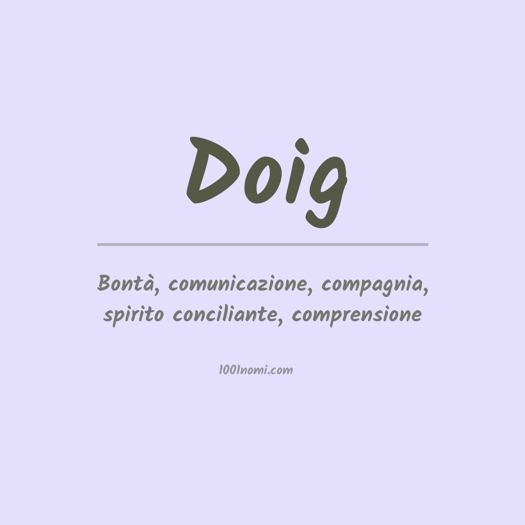 Significato del nome Doig Significato del nome Doig