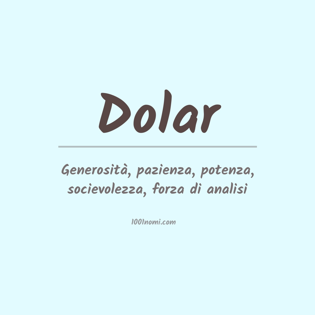 Significato del nome Dolar