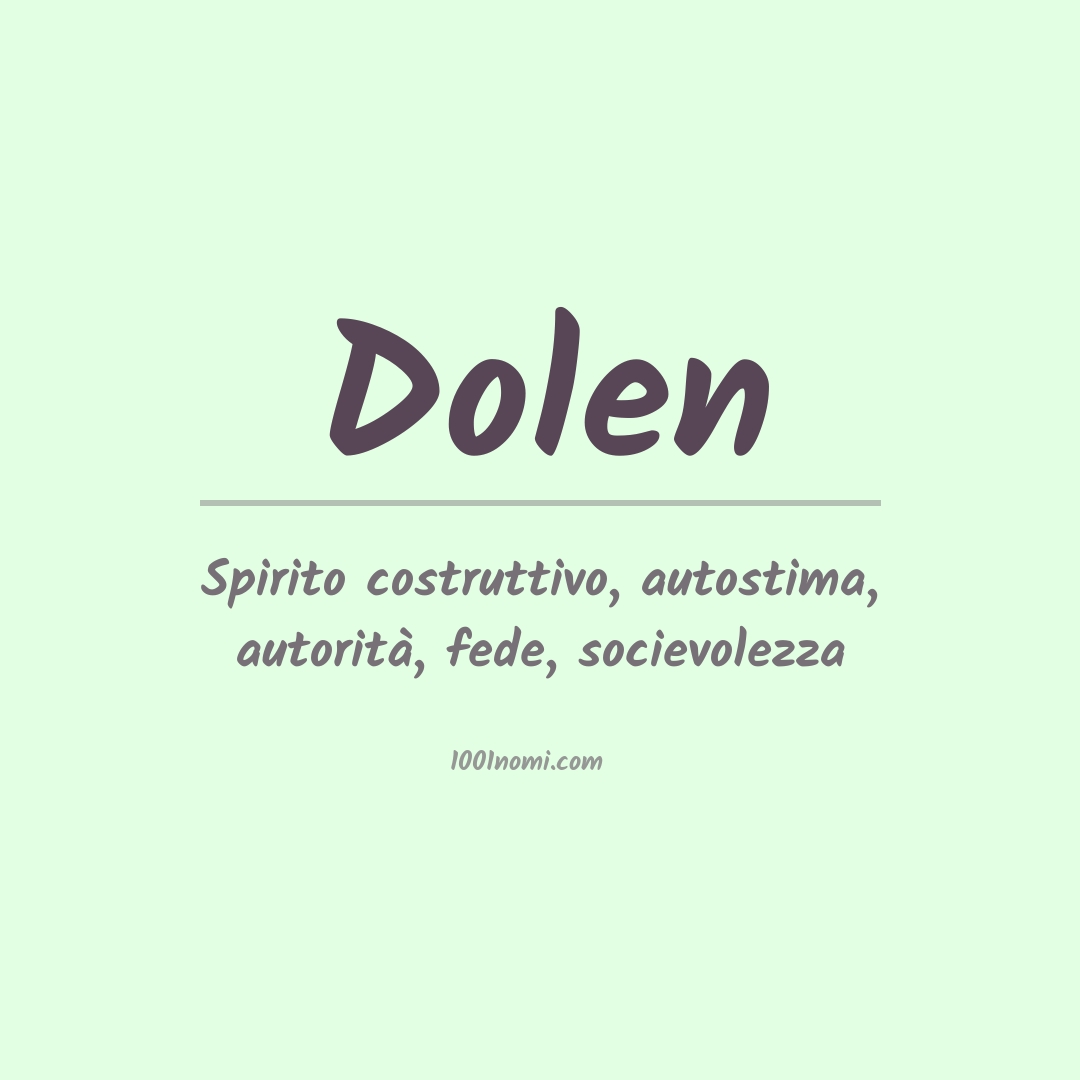 Significato del nome Dolen