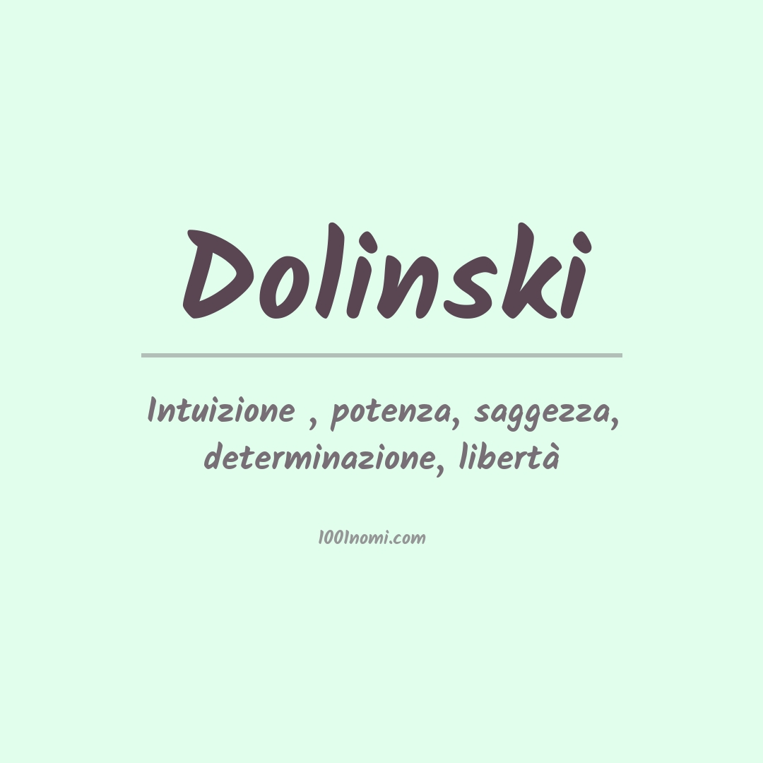 Significato del nome Dolinski