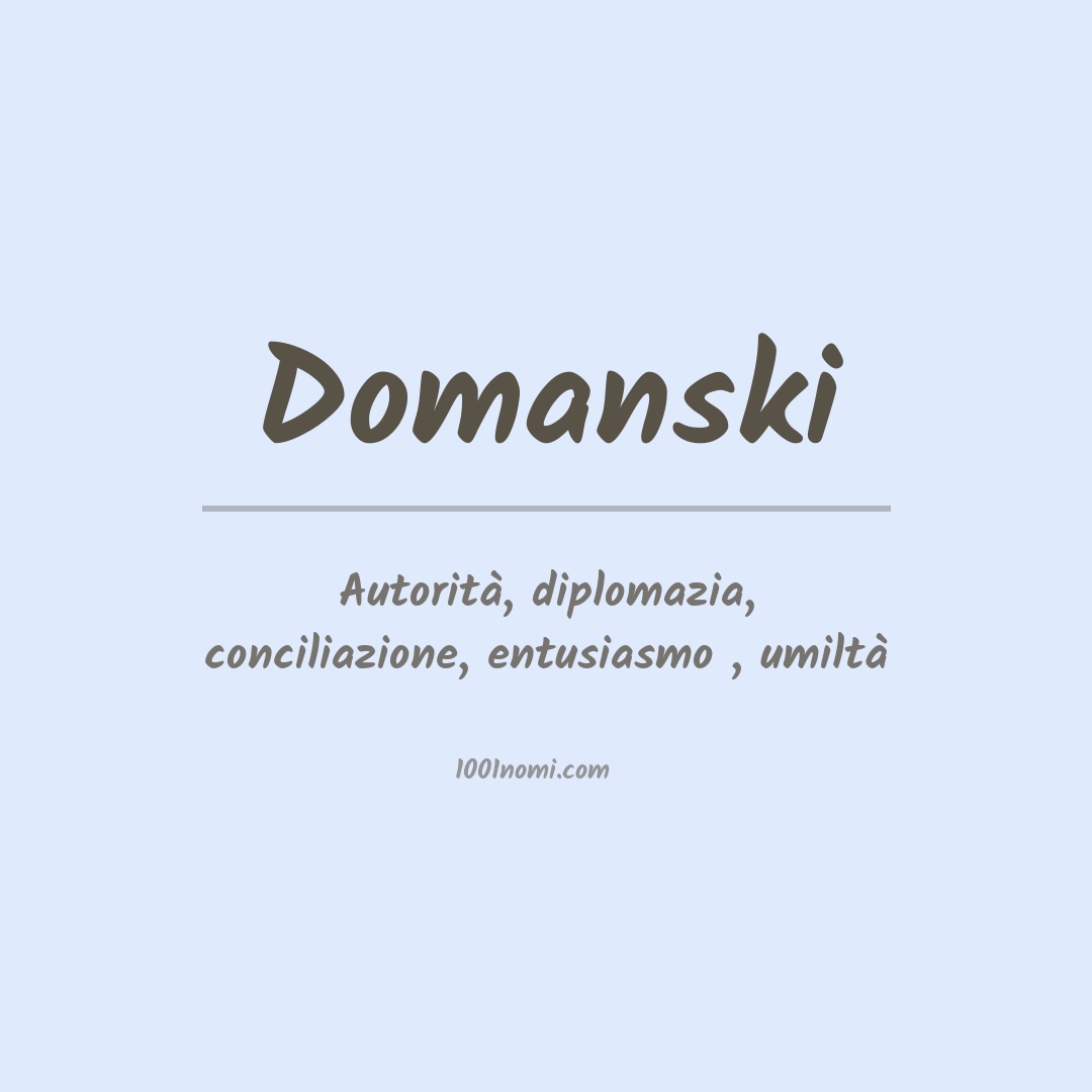 Significato del nome Domanski