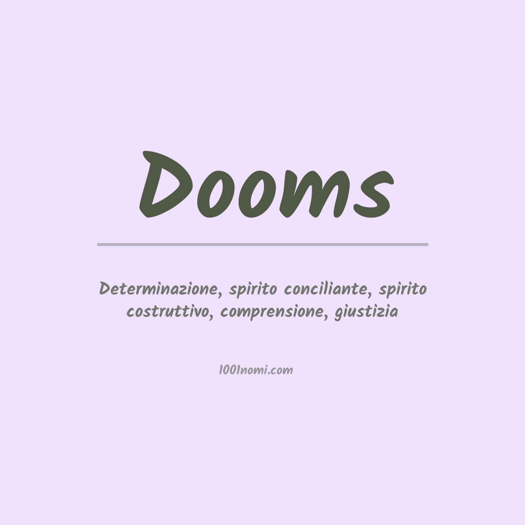 Significato del nome Dooms