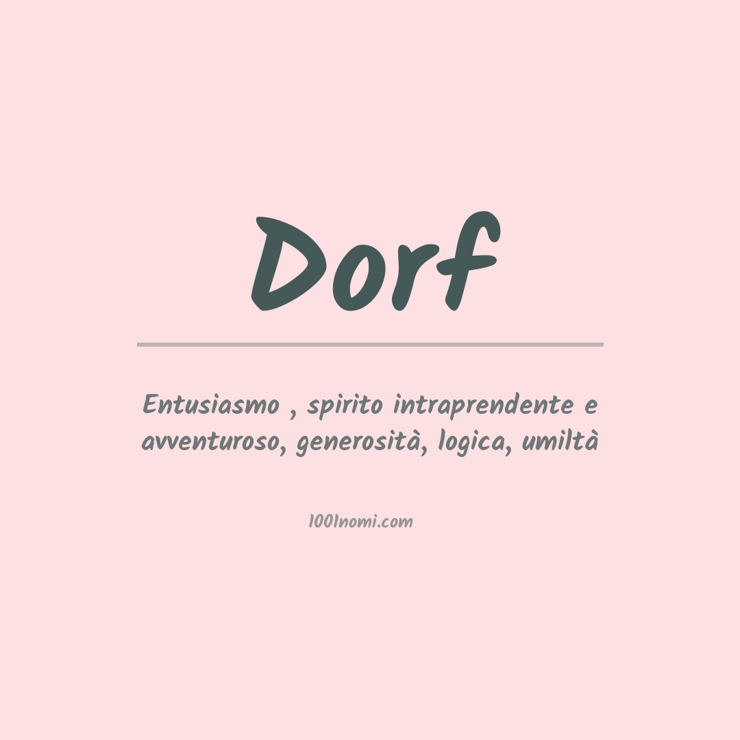 Significato del nome Dorf