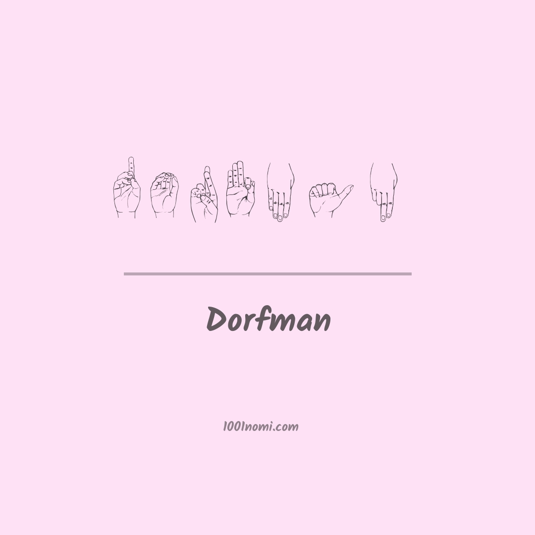 Dorfman nella lingua dei segni