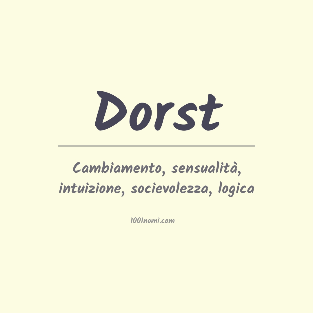 Significato del nome Dorst