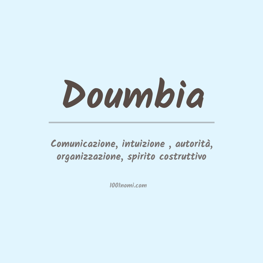 Significato del nome Doumbia