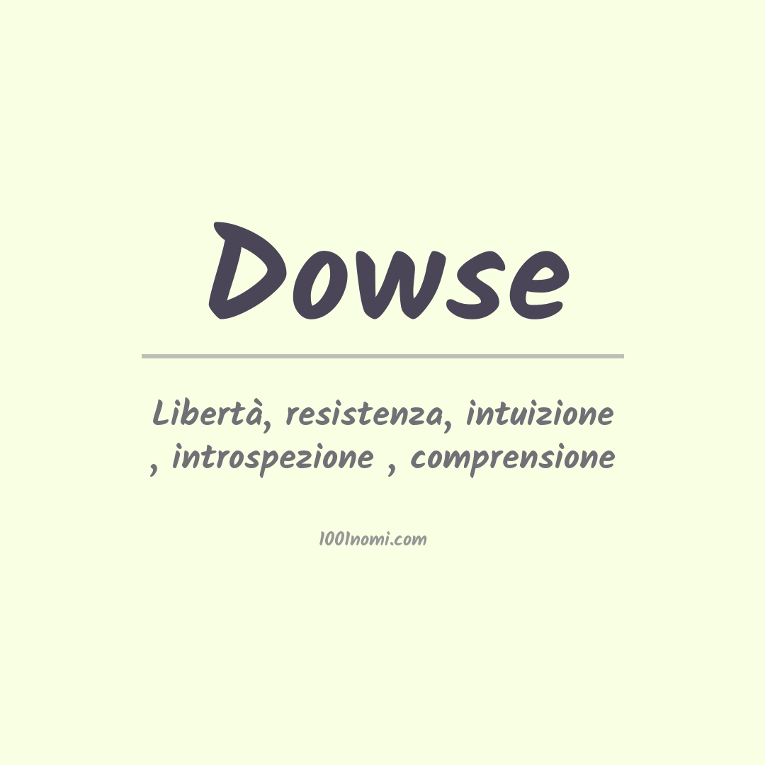 Significato del nome Dowse