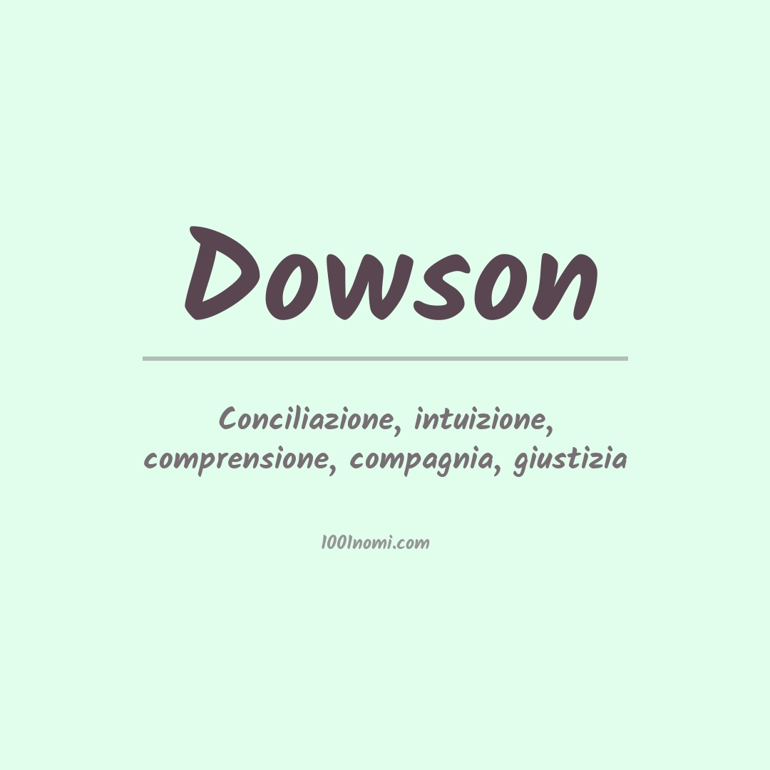 Significato del nome Dowson