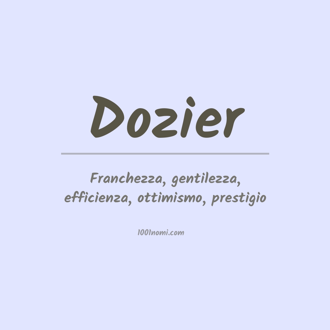 Significato del nome Dozier