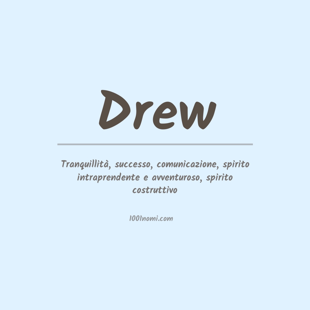 Significato del nome Drew