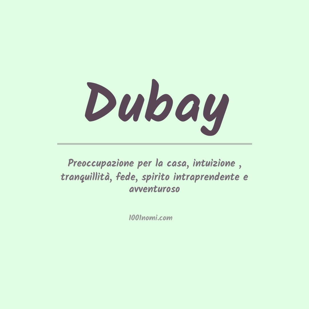 Significato del nome Dubay