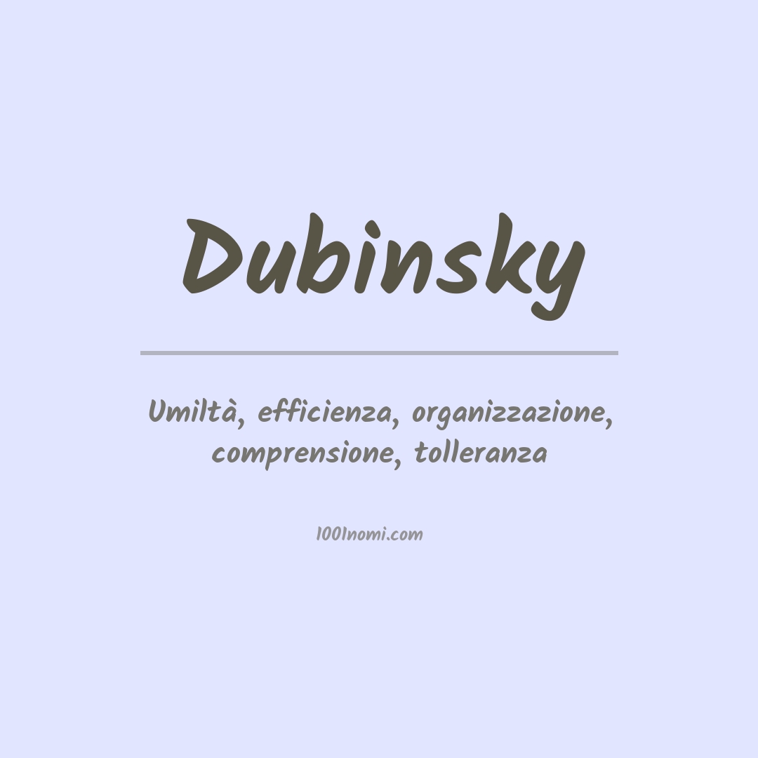 Significato del nome Dubinsky