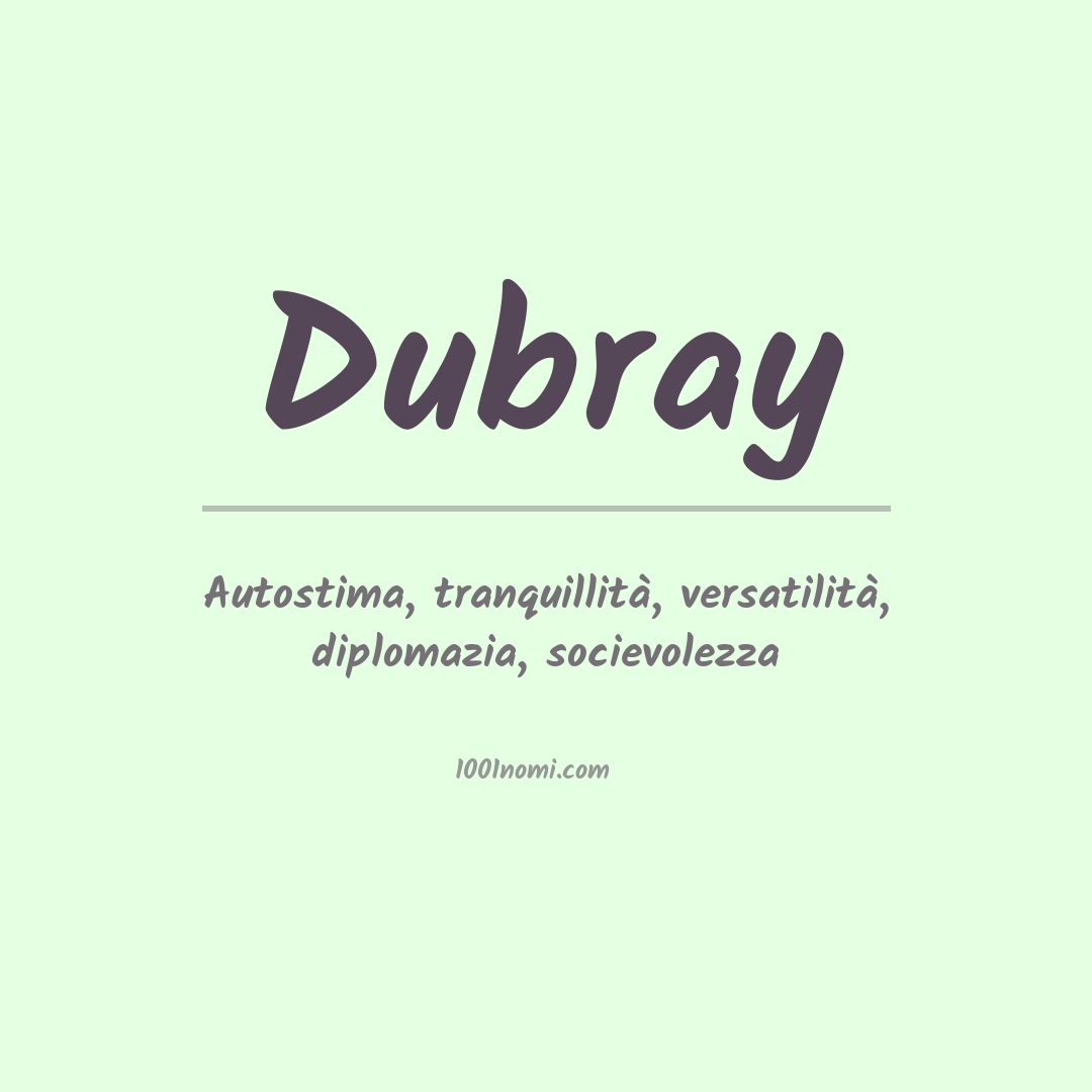 Significato del nome Dubray