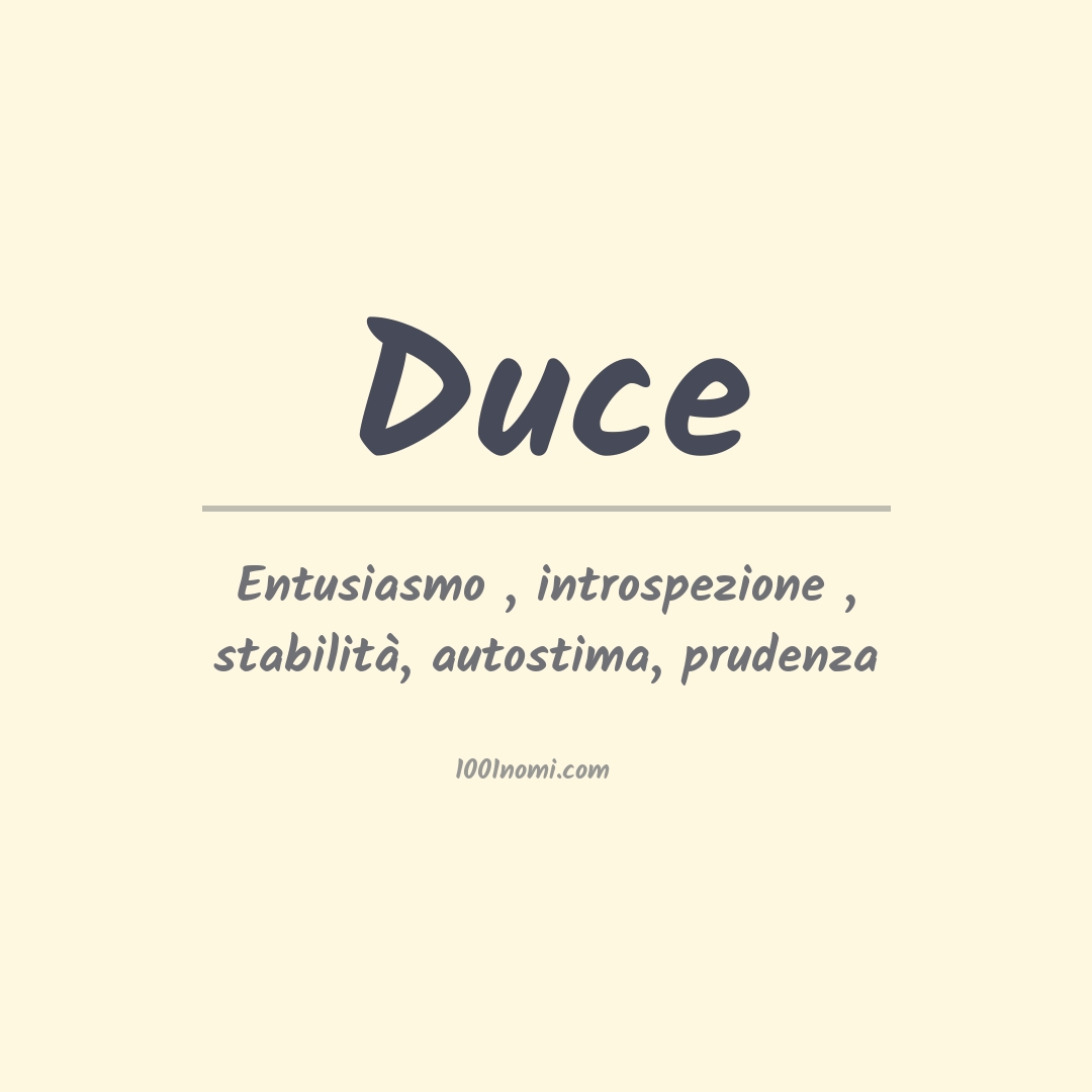 Significato del nome Duce