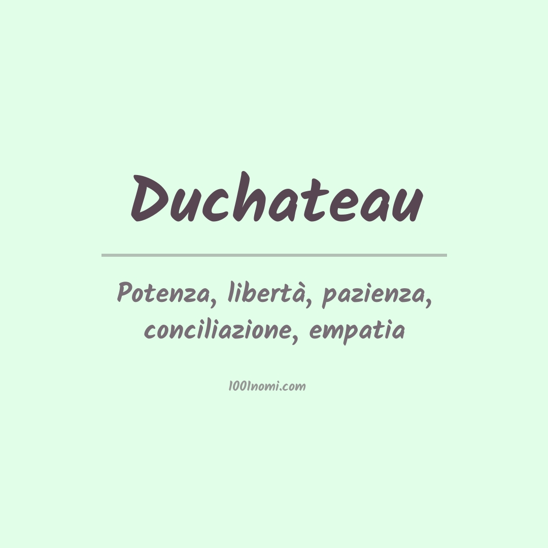 Significato del nome Duchateau