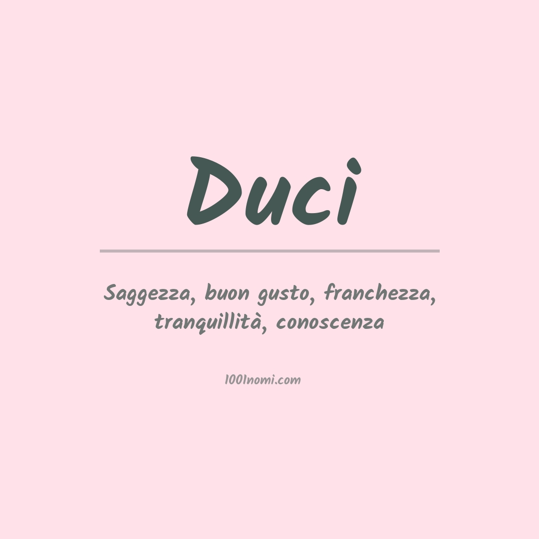 Significato del nome Duci Significato del nome Duci