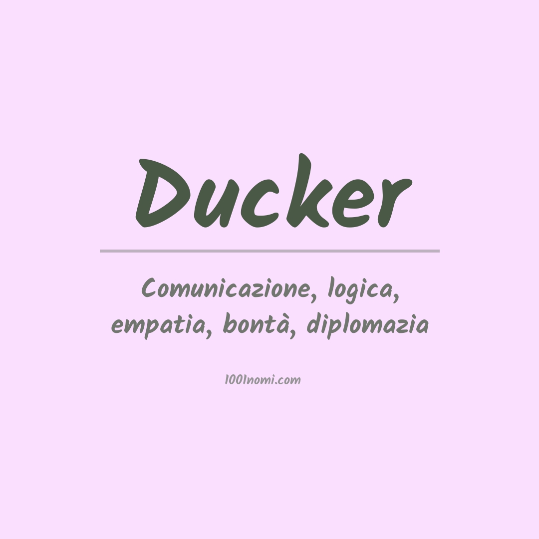 Significato del nome Ducker