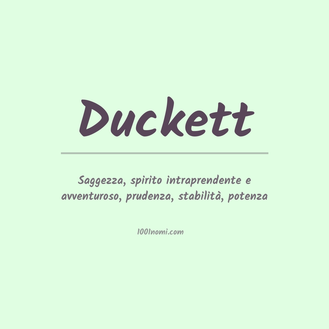 Significato del nome Duckett