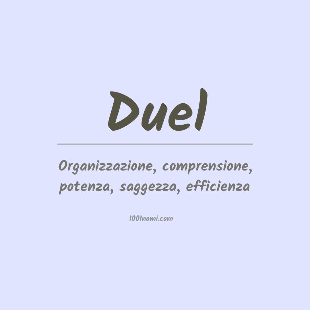 Significato del nome Duel