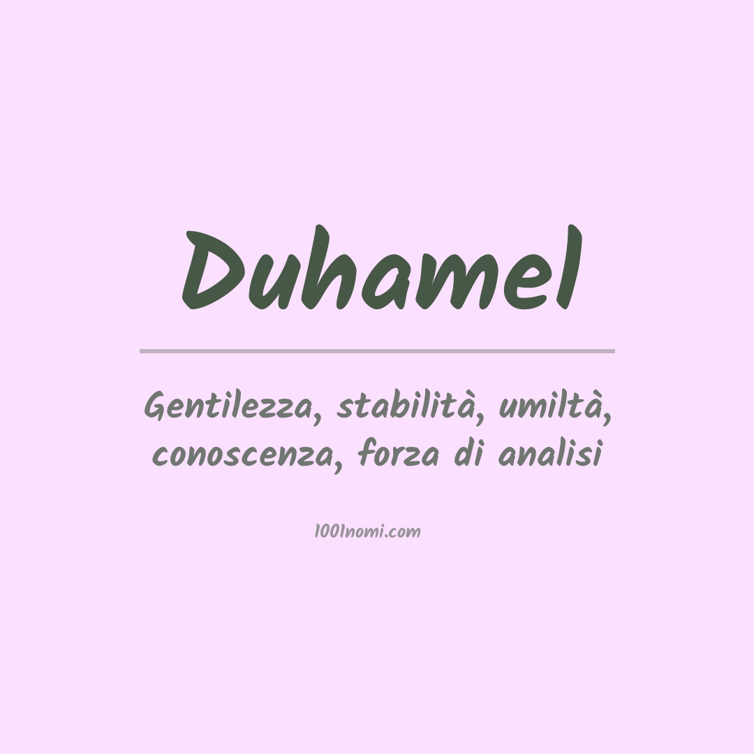 Significato del nome Duhamel