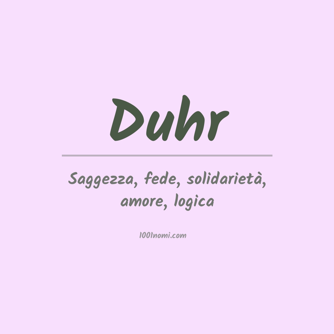 Significato del nome Duhr