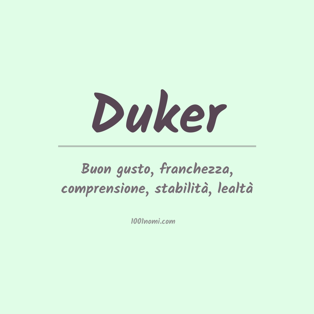 Significato del nome Duker