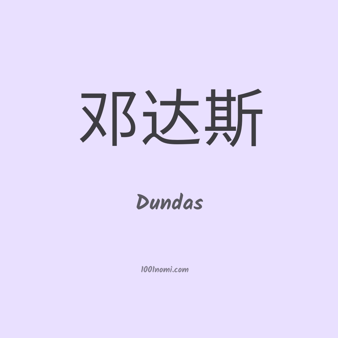 Dundas in cinese
