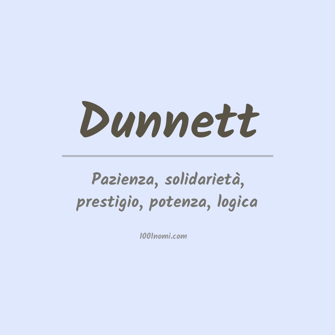 Significato del nome Dunnett