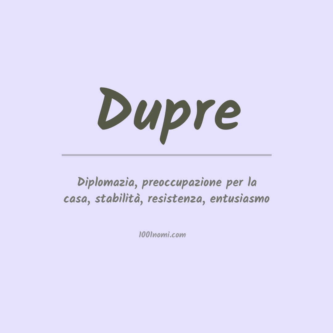 Significato del nome Dupre