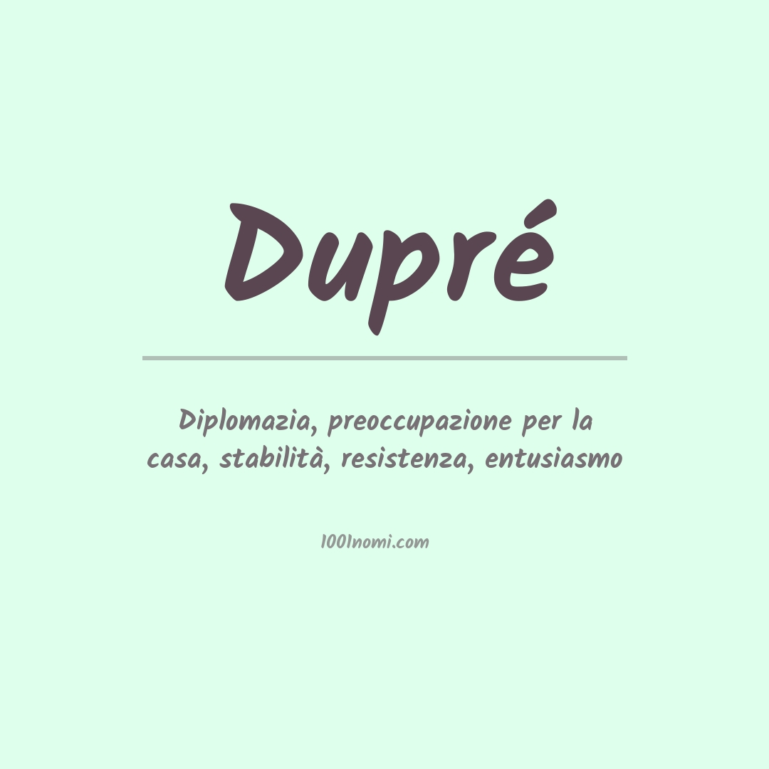 Significato del nome Dupré