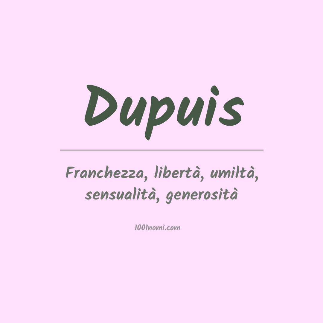 Significato del nome Dupuis