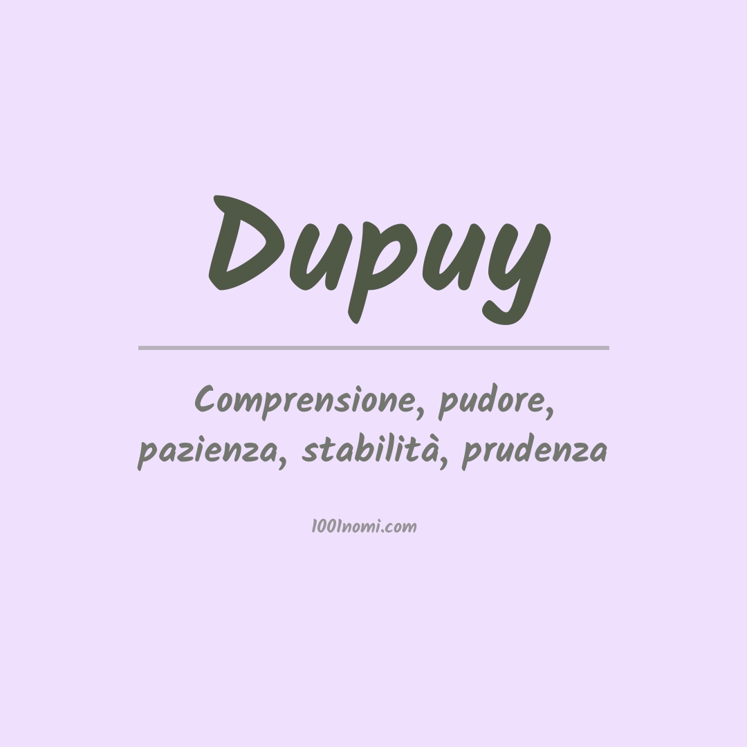 Significato del nome Dupuy