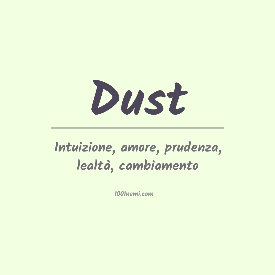 Significato del nome Dust