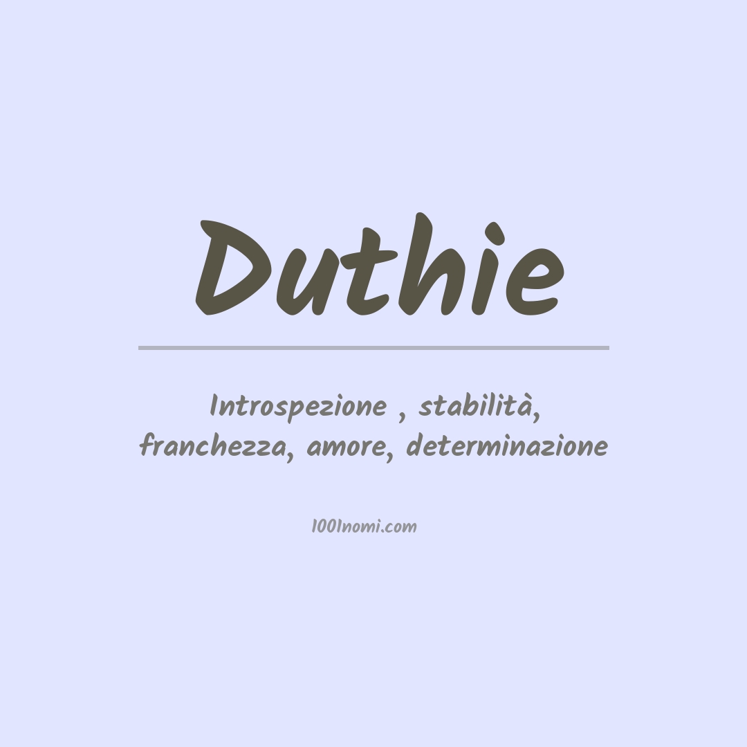 Significato del nome Duthie