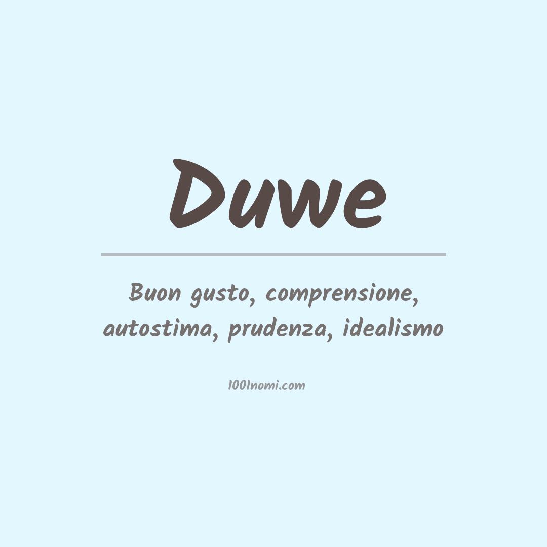 Significato del nome Duwe