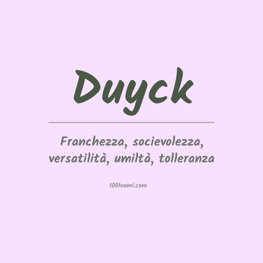 Significato del nome Duyck