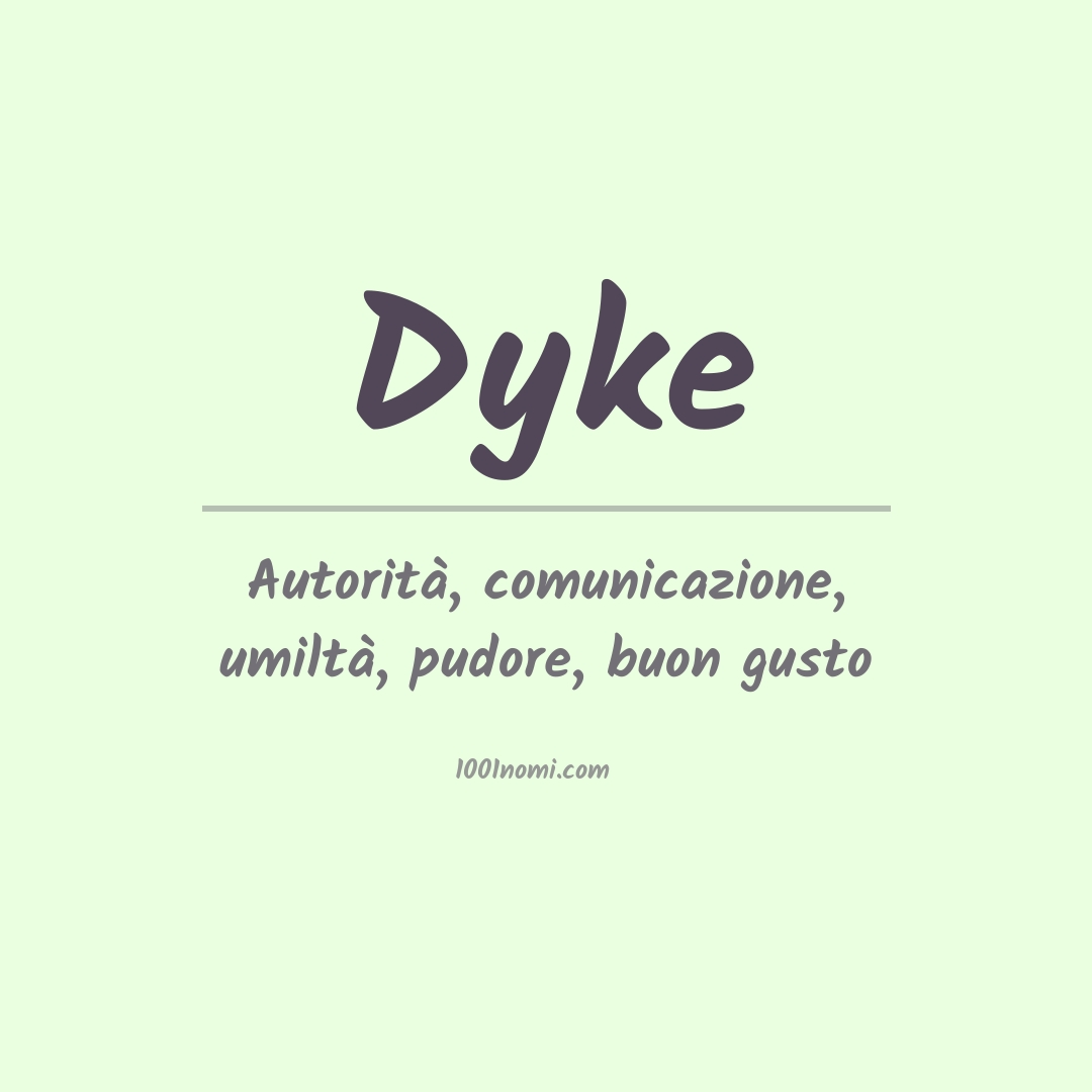 Significato del nome Dyke