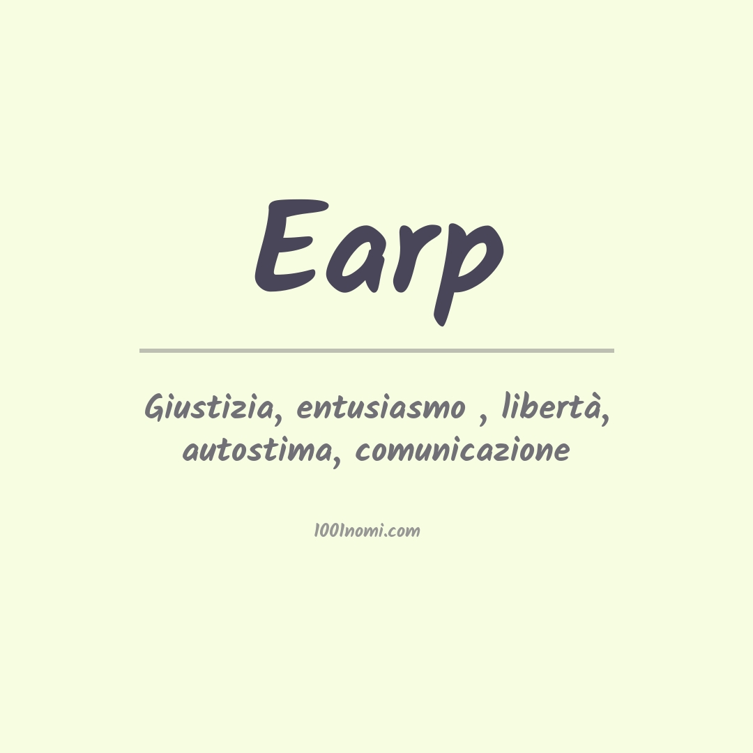 Significato del nome Earp Significato del nome Earp