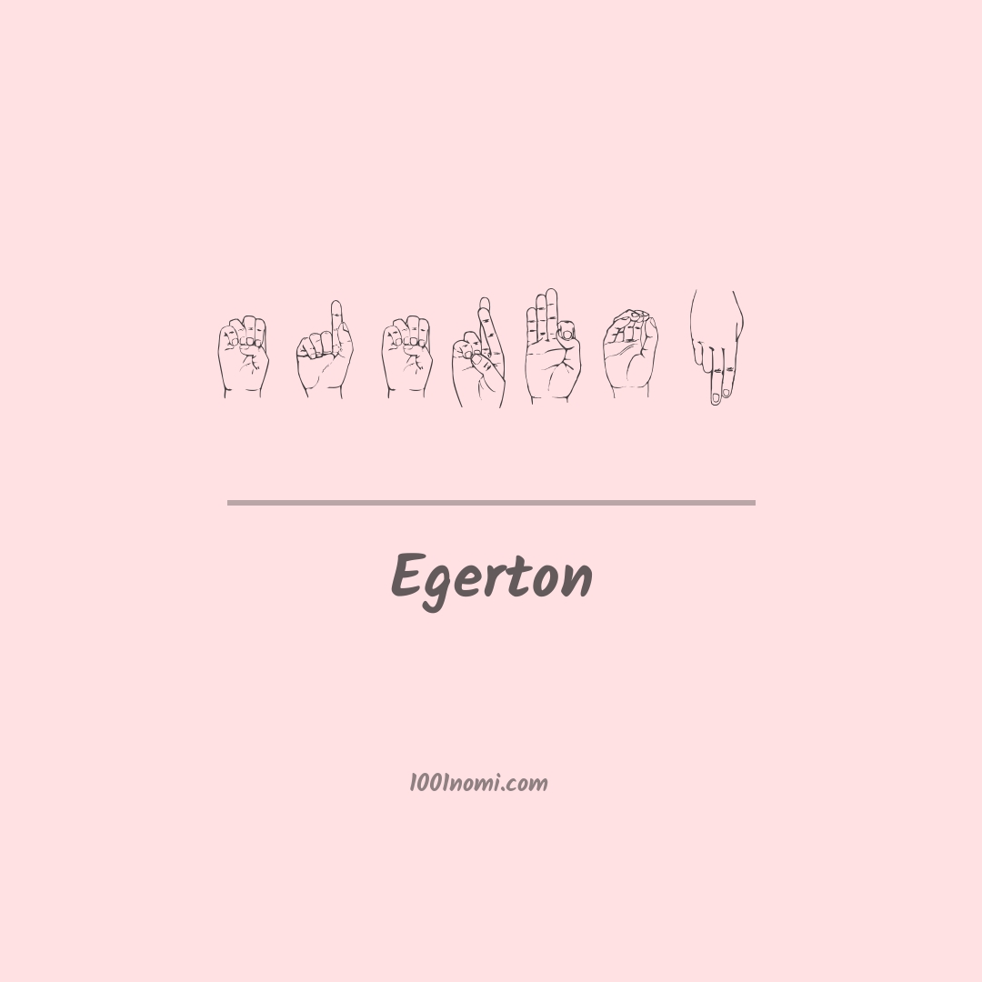 Egerton nella lingua dei segni Egerton nella lingua dei segni