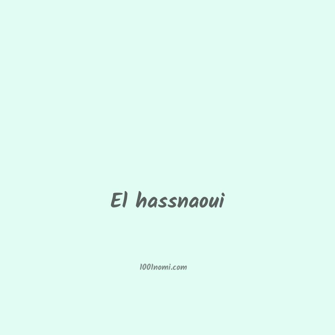 El hassnaoui in cinese