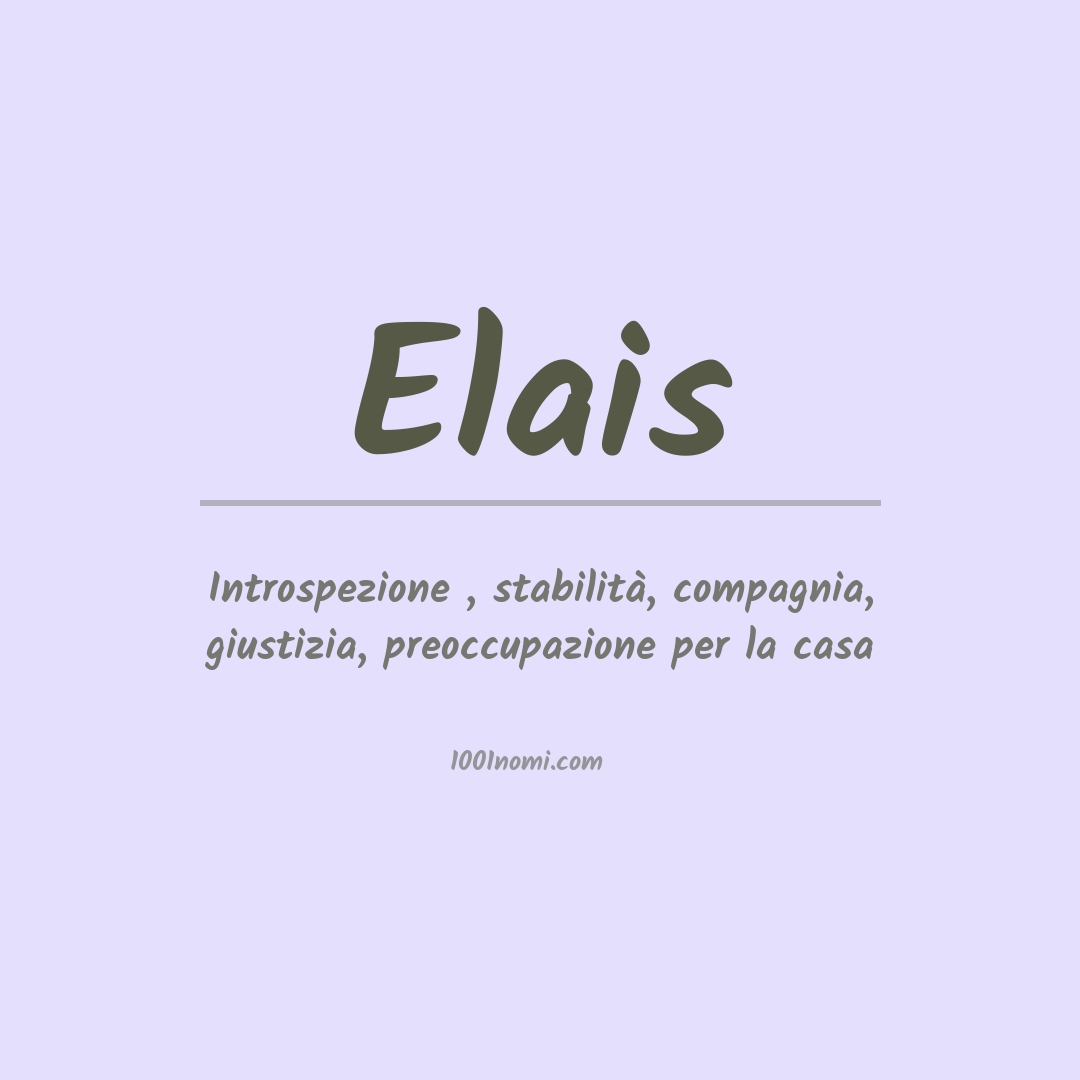 Significato del nome Elais