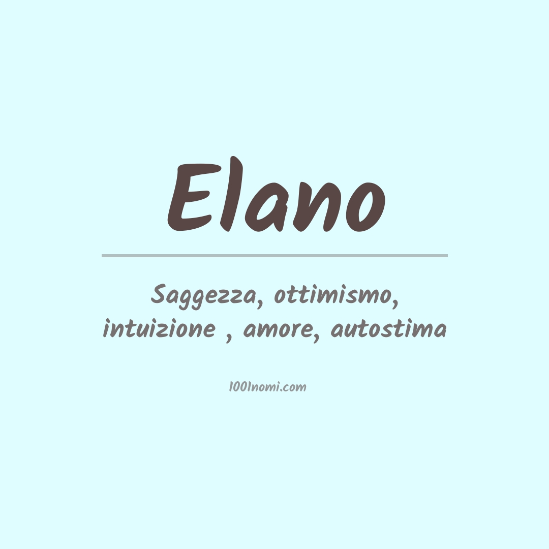 Significato del nome Elano