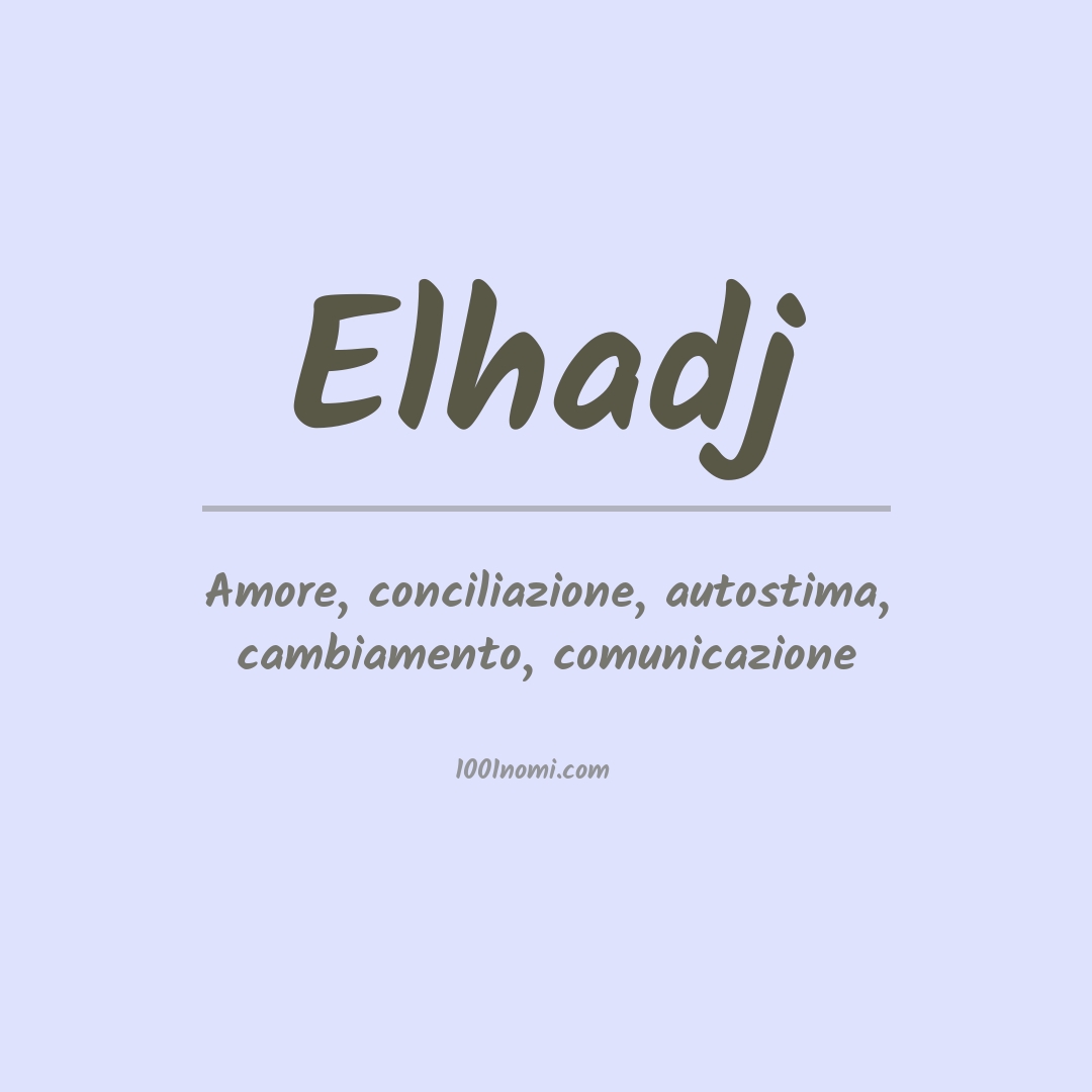 Significato del nome Elhadj Significato del nome Elhadj
