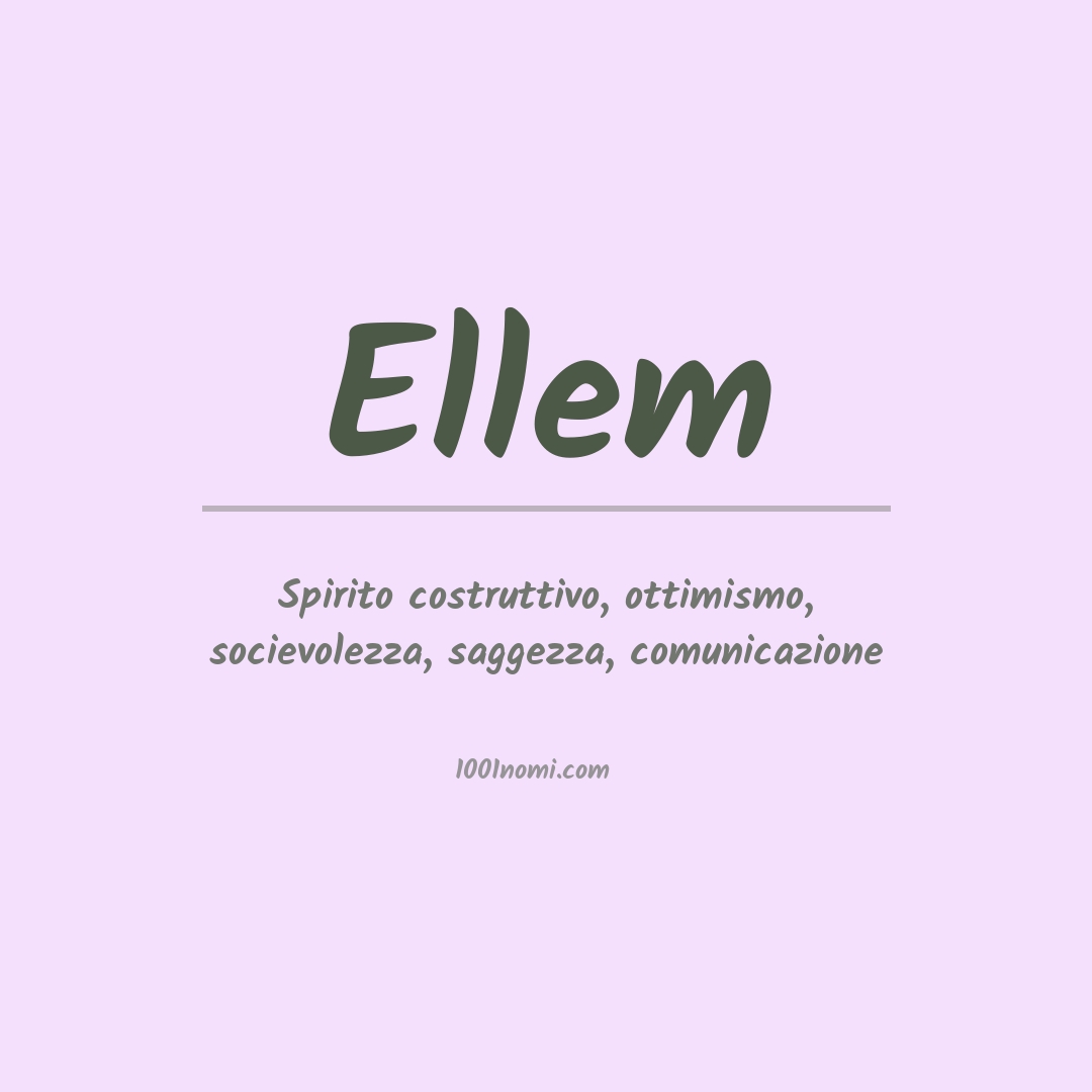 Significato del nome Ellem